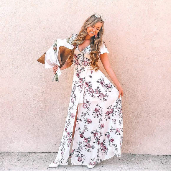 Floral Pattern Spring Maxi Dress - Picture 2 of 8